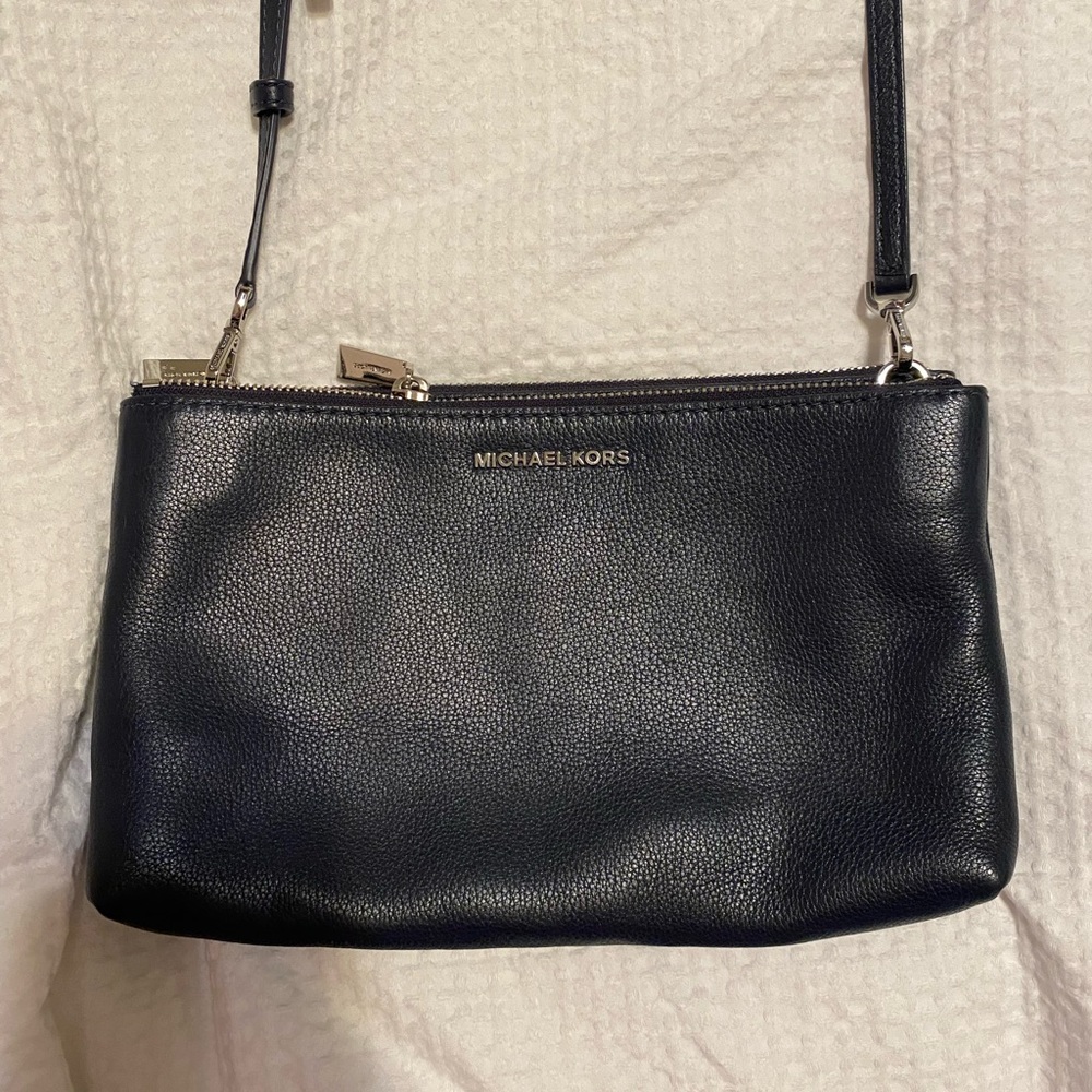 Michael Kors Large Pebbled Leather Double Pouch Crossbody